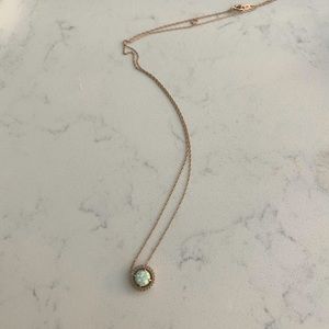 Opal and white sapphire frame pendant from Zales